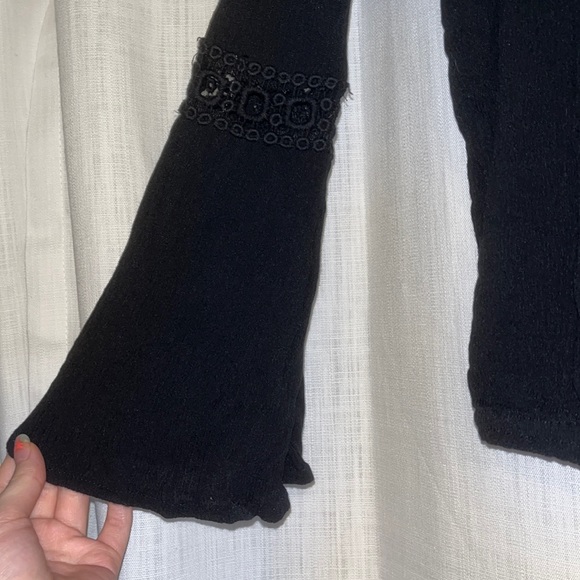 Tilly’s Patrons of Peace Black Off the Shoulder Boho Blouse - Picture 2 of 4